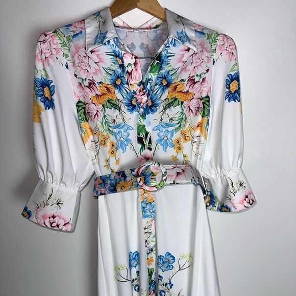 White Floral Maxi Dress - Picture 8 of 16